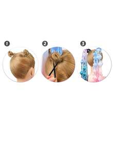 1pc 24 Inch Hand-Braided Bubble Braid With Silver Thread, Heat-Resistant Synthetic Fiber, Suitable For Daily & Party Use - Brown - View 9