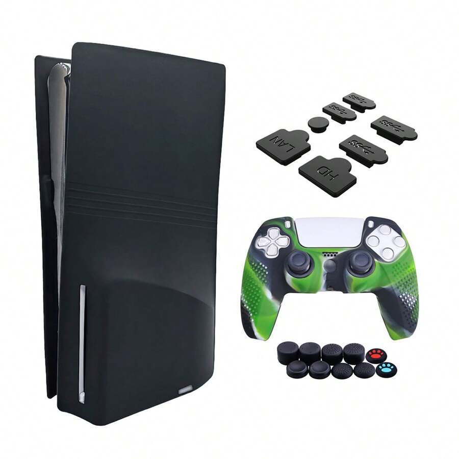 2pcs Compatible With PS5 Pro CD-ROM Edition, 5 Pro Console Protective Sleeve, Silicone Game Console Cover, Dust-Proof, Scratch-Resistant, Waterproof, Skin-Friendly Soft Silicone, Easy To Install And Store, Enhance Gaming Experience - View 1