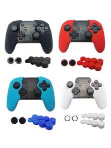 2个Switch Pro手柄保护套 + 10个摇杆帽套装，硅胶游戏手柄保护套，防滑、防汗、防刮，提升游戏体验 - 查看 1