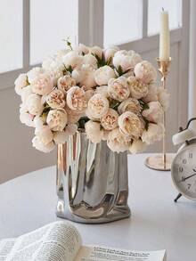 1/3pcs Artificial Silk Peony Flower Bouquet, 27 Stems Fake Peony Flowers, Suitable For Home Decor, Kitchen, Dining Table, Living Room, Bedroom, Tabletop Centerpiece, Engagement, Wedding Party Decor, Bridal Bouquet, Valentine's Day, Mother's Day, Thanksgiving, New Year Decor, Birthday Gift, Girlfriend Gift, Surprise Gift - Multicolor - View 10