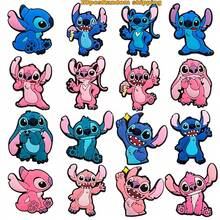 一套全新可爱莉萝与史迪奇卡通木屐，花卉图案，动漫风格花园鞋，DIY鞋饰套装，包含鞋饰、卡通吊坠、装饰鞋夹，可爱清新甜美休闲鞋，花卉印花鞋，母亲节礼物，卧室装饰，花园装饰，厨房装饰，夏季，海滩，旅行必备，房间装饰，软萌可爱，毕业季礼物 - 彩色 - 查看 13