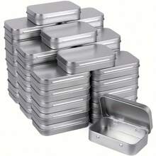 Mini Metal Hinged Tin Box - 2/4pcs Portable Small Storage Container Kit With Lid For Home Storage - Multicolor - View 4