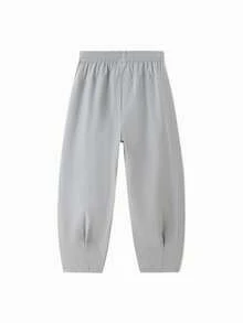 Balabala 儿童速干轻便夏季长裤，男女童均适用，透气弹力腰带休闲长裤 - 品灰 - 查看 2