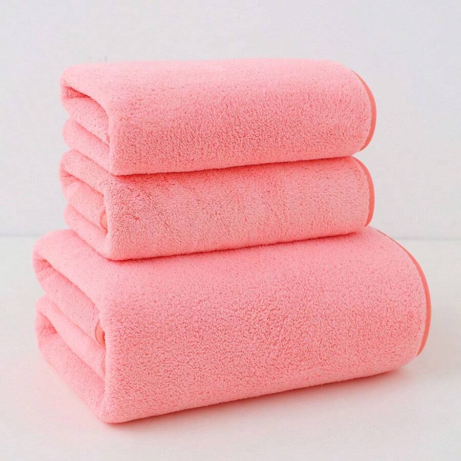 Toallas Las toallas de baño , en juegos, son una opción esencial para las familias y una de las mejores alternativas para hoteles. Son suaves, delicadas con la piel y muy absorbentes. - Rosa - Ver 1
