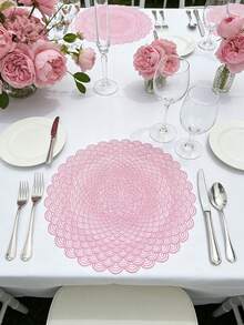 1/4/6pcs Minimalist Wave Pattern PVC Gold Foil Placemats, Hotel & Restaurant Decor Heat Insulation Non-Slip Table Mats, Suitable For Wedding, Party, Valentine's Day, Holiday Celebration, Picnic, Birthday Banquet Table Decoration - Multicolor - View 2