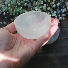 1件波希米亞風透石膏碗－大地色調石飾，室內/室外聖誕節、萬聖節、感恩節節慶裝飾 - 白色 - 查看 7