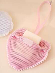 1pc New Sandwich Soap Foaming Net Soap Bag Pocket Style Thickened Soap Saver Bag With Handle, Small Gift, Household Essential, Mother's Day - Multicolor - View 2