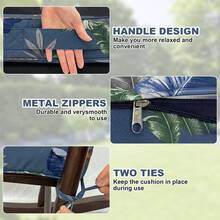 Outdoor Deep Seat Cushions Waterproof Patio Seat And Back Cushion Set, Fade-Resistant Seasonal Chair Cushion With Removable Cover For Dining Arm Chairs, Wicker Chairs And Garden Furniture Sofa Chair Cushion Set Decoration For Outdoor Garden, Deck, Porch, Patio Furniture - 霧霾藍 - 查看 5