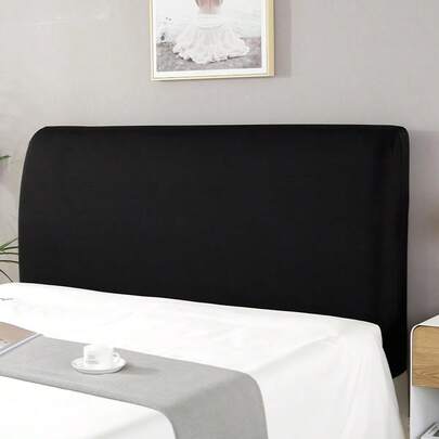 1pc Milk Silk Solid Plaid Headboard Cover, Universal Fit Headboard Protector Slip Cover For Wooden/Leather Beds, Easy Care