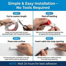 Ống che cáp silicon tự dính 39 inch, phù hợp với 1-2 dây cáp, vỏ bọc cáp mềm mại gắn tường, thích hợp cho nhà và văn phòng, màu trắng (rộng 0,6" x cao 0,47") - Xem 5