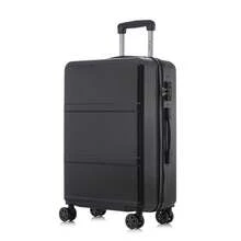 YONSLY Hard Shell Suitcase 16/20/24/28 Inches With 4 Wheels 360° Combination Lock Soft Rubber Handle Mesh Pocket Lightweight Suitcase For School - 黑色 - 查看 12