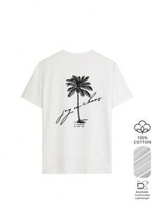 Camiseta holgada de mujer con estampado vintage de puesta de sol de California,transpirable de cuello redondo y manga corta, estilo callejero de playa de los 90, adecuada para días de playa - Blanco - Ver 3