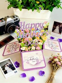 一套3D立体贺卡，适用于母亲节、生日、节日、感恩节、美好祝愿和留言，包含1张卡片。 - 查看 4