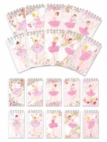 1/5/10pcs Ballerina Ballet Portable Coil Notebook, 10 Styles Mini Notepad, For Birthday Party Favors, Office Supplies - Multicolor - View 3
