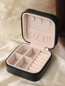 1pc Multi-Functional Jewelry Storage Box, Waterproof PU Leather Jewelry Organizer, Women's Luxury Jewelry Box For Necklaces, Rings, Earrings, Watches, Bracelets, Ideal For Mother's Day, Easter, Birthday Gifts, Perfume & Cosmetic Storage - Multicolor - View 13