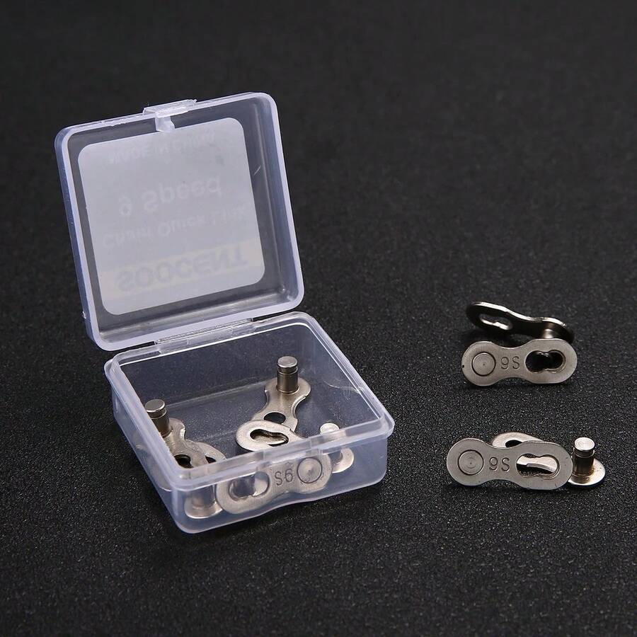 MUQZI 5 Pairs 1 6/7/8/9/10/11/12 Speed Chain Link Bicycle Missing Link Connectors - Silver - View 1