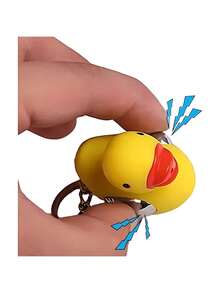 Toy Duck With Touch Function For Teenagers And Children, With Lamp Keychain - Yellow - View 2