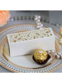 25pcs/Pack Gift Packaging Boxes, Rectangular Drawer Style Boxes With Heart Hollow Design, Suitable For Party, Wedding, Business Events, Holiday Decoration - Multicolor - View 8