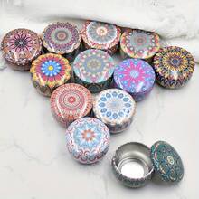 10 piezas de tarros de vela de hierro con tapas, 2.2 Oz Contenedores vacíos para hacer velas con estampado multicolor, tarros de almacenamiento de dulces DIY, regalos para fiestas, decoración del hogar y la habitación, set de colores mixtos - 10 latas vacías al azar - Ver 8