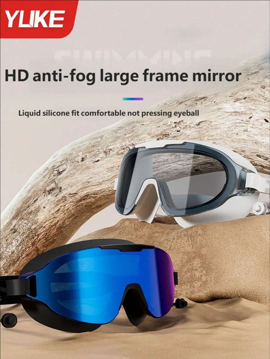 Yuke Gafas de natación unisex, lentes espejados antivaho y antiagua para natación competitiva - Multicolor - Ver 1