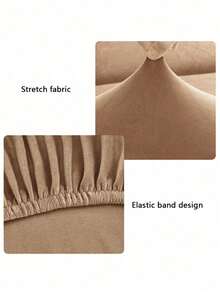 1件装、4件装、银狐毛、天鹅绒、椅套、长凳套、办公椅套、高度可调节椅套、防污耐磨、舒适、防猫、加厚通用、椅套、成品家具用品 - 卡其色 - 查看 3