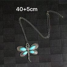 1 pieza Collar con colgante de libélula 3D de acero inoxidable - Multicolor - Ver 4