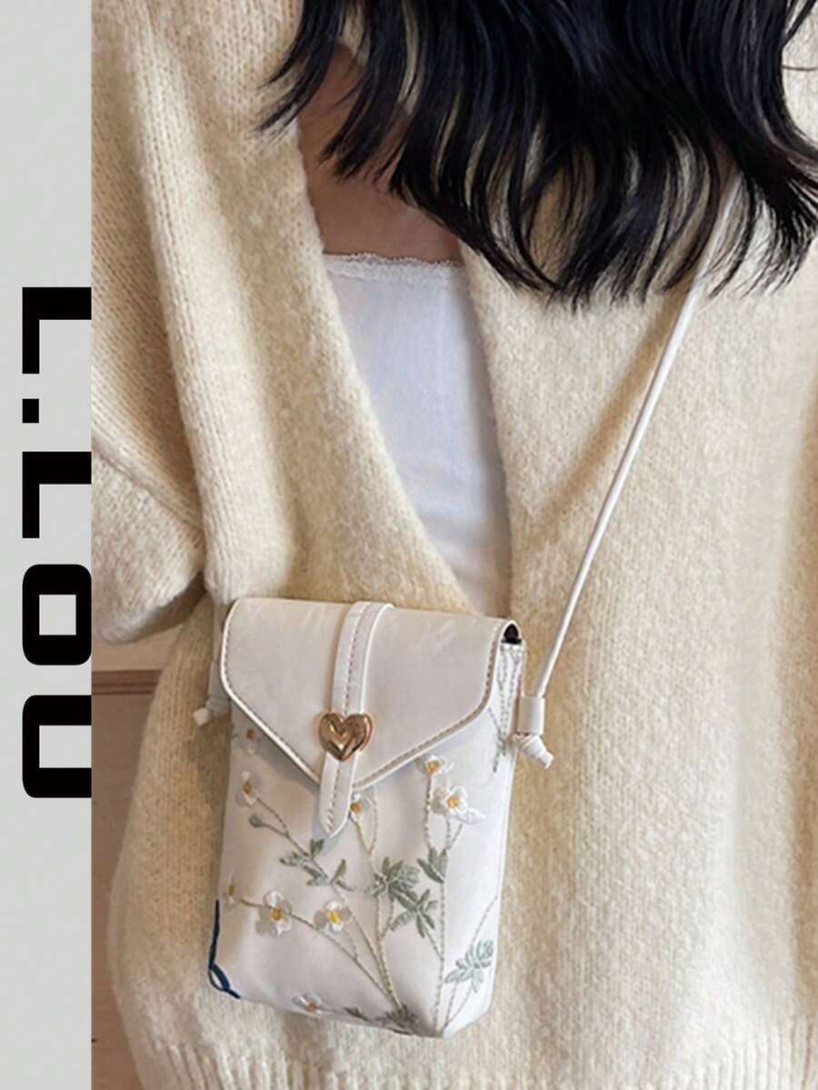 2026 New Lace Embroidered Phone Bag, Versatile Small Crossbody Bag For Petite Women