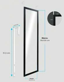 Chely Intermarket Espejo De Puerta - 白色棕色 D31 - 查看 2