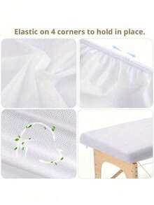 Disposable Bed Sheets, Durable Elastic Bed Cover, Breathable Disposable SPA Bed Sheets, Made Of White Non-Woven Fabric - Multicolor - View 2