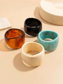 1/4 chiếc/Bộ Vòng tay nhựa hình vòng cung bất đối xứng hình học Bohemian, Vòng tay kim loại đa năng sang trọng dùng cho tiệc tùng, cặp đôi, ngày lễ, quà tặng (Chất liệu và màu sắc của vòng tay tùy thuộc vào sản phẩm thực tế) - vòng đeo tay - Xem 12