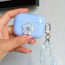 蓝色水晶花图案，兼容 1/2代，兼容苹果新款第三代Pro 2代，防震蓝牙无线耳机保护壳 - 淺藍 - 查看 5
