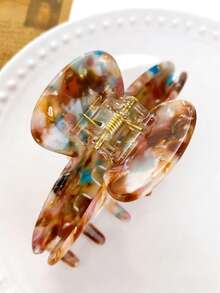 Acetic Acid Simple Basic Semicircular Classic Versatile Hair Clip Bun Hair Claw Fashionable Small Hair Claw 1pc - Multicolor - View 5