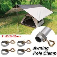 4 Awning Pole Clips 21-26mm Adjustable RV Camping Tent Fixing Clips - 24-26mm - View 6