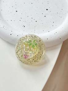 1 pieza Soporte de teléfono de escritorio con agarre de fresa de resina con brillo, soporte de teléfono minimalista y lindo adecuado para todos los teléfonos - Multicolor/No magnético - Ver 11