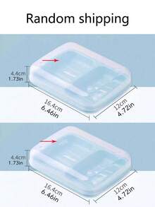 2-Slot Soap Dish, Bathroom Countertop Soap Holder With Drainage Design, Sealed Design Bathroom Accessory - Multicolor - View 2