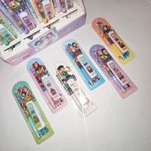 Hasbro 24支装 K-POP 女团收藏版 0.5mm 自动铅笔套装，色彩鲜艳的卡通人物图案伸缩铅笔，配有铅笔盒和笔芯，粉丝周边文具 - 彩色 - 查看 3