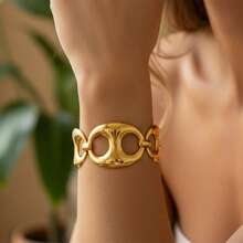 Vòng tay hình mũi heo thời trang, vòng tay hở điều chỉnh được bằng thép không gỉ chất lượng cao, phù hợp cho các buổi gặp gỡ hàng ngày, kỳ nghỉ biển, món quà trang sức tuyệt vời cho các bữa tiệc ngày lễ. - Vàng - Xem 6