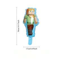 Minecraft Foil Balloons Decorations Party Minecraft Steve Pixel Balloon Set - Multicolor - View 6