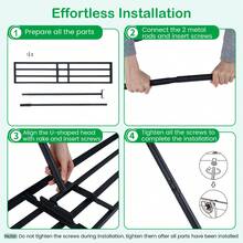 COSTWAY Lawn Leveling Rake With 177cm Adjustable Long Handle And Anti-Slip Grip
, Black - A - View 2