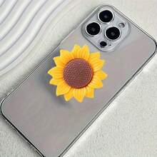 1pc/2pcs Sunflower Phone Holder, Cute Sunflower Air Cushion Phone Stand - Yellow - View 7