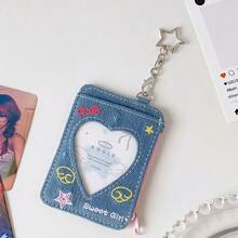 1 chiếc ví đựng thẻ bằng vải denim, vỏ bảo vệ máy ảnh chụp lấy liền 3 inch, giá trưng bày thẻ hình quạt và dây đeo. - Bao đựng thẻ - Xem 9
