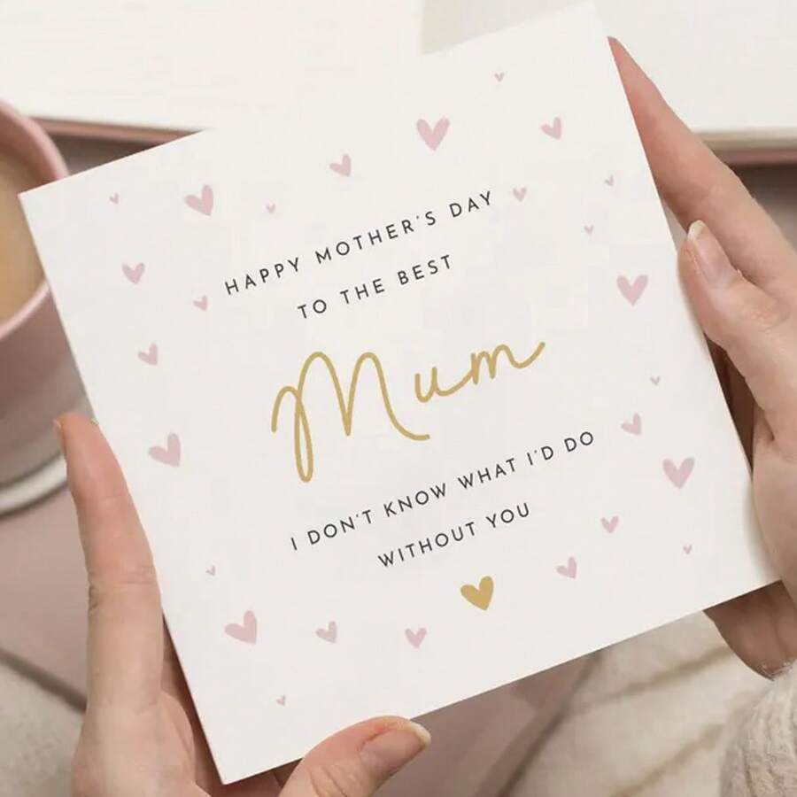 Mother's Day Card | A Mother's Day Card For Mom | From A Daughter To Her Mom | Cute Mother's Day Card | Heart-Themed Card | Greetings - View 1