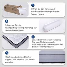 Deluxe Taschenfederkernmatratze 160x200cm H3 - 7-Zonen Matratze mit 1000 Federn, Lyocell Bezug & OEKO-TEX Siegel, 20cm Höhe, mittelfest - 160*200 Weiß - Übersicht 3