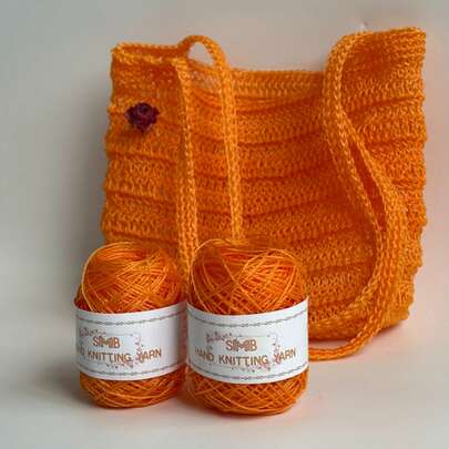 4套，共160克手工涤纶渔网纱线，春夏糖果色系列，手工编织DIY材料，适合手工制作包袋、杯垫、帽子等。不褪色、抗起球、耐用。