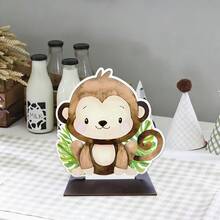 1pc Jungle Animal Style Wooden Decor, Birthday Gift, Party Favor, Leopard Print Animal Pattern, Suitable For 1st Birthday Party, Creative Home Decor, Wooden Figurine, Baby Shower Decoration, Wooden Craft Ornament - Animal Leopard Print - View 19