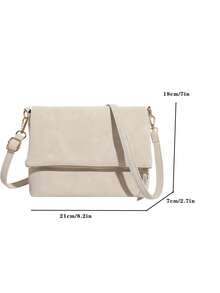 Nueva mini bolsa de sobre para mujer, bolso de hombro de unicolor minimalista, bolso cruzado de moda - Blanco - Ver 2