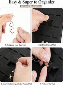 Earring Organizer/Hanger - Holds Up To 300 Pairs Of Earrings, Compact Design, Soft Material, Women's/Girls Earring Hanger/Display Rack - 1 Piece - Multicolor - View 9