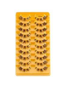 Manga Inspired Slim Fake Eyelashes 3D Clustered Transparent Stem Novice Daily Makeup - View 3