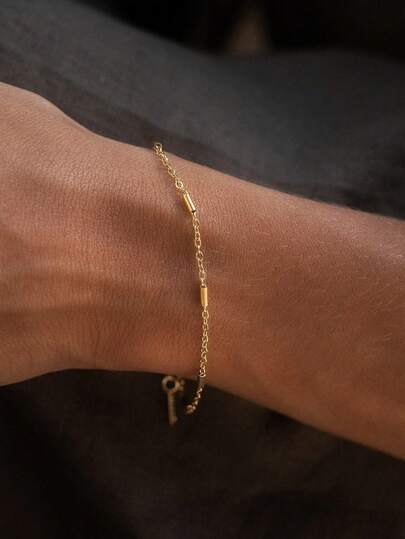 1pc Minimalist Women Bracelet Stainless Steel Bracelet Exquisite Thin Chain Women Jewelry For Daily Wearing