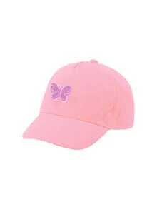 1 Stück Kinder Baseball Kappe, rosa paillettenbesetzter Schmetterling Logo Stickerei, weiches Oberteil Design, multifunktionale Sonnenschutz Baseball Kappe, hochwertige gebogene Krempe, atmungsaktiv und nicht stickig, geeignet für Alter 1-3 Jahre - 1PC - Übersicht 25